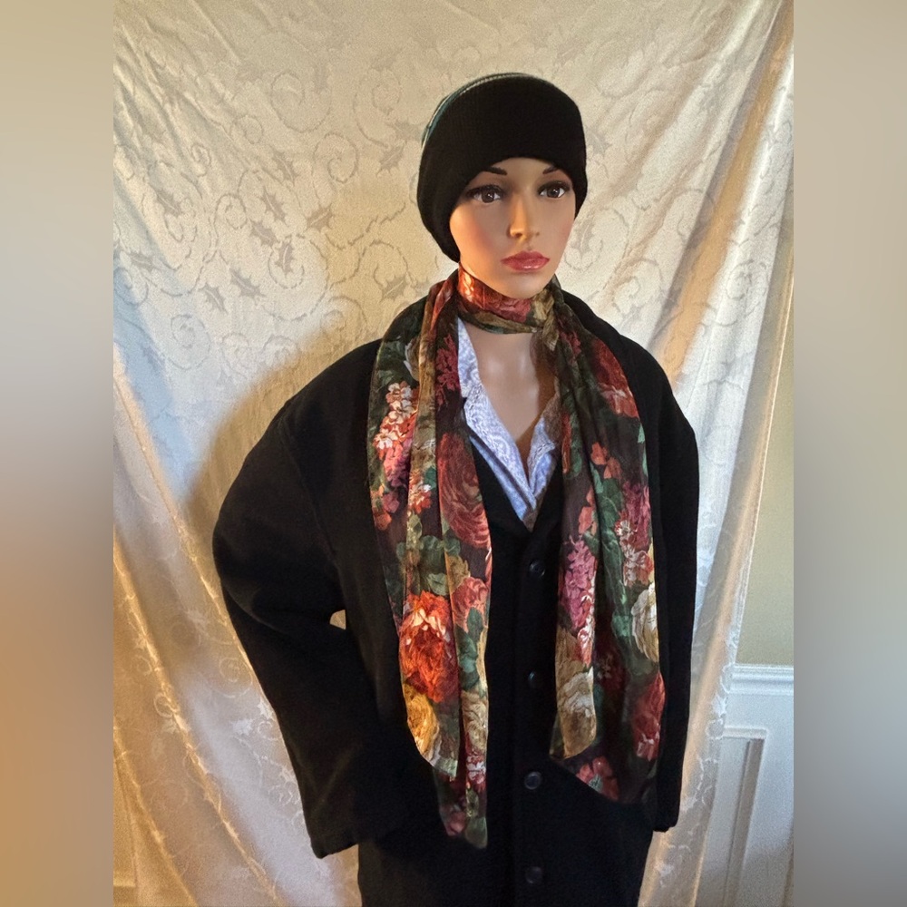 Sheer Floral Scarf (Good Condition)
